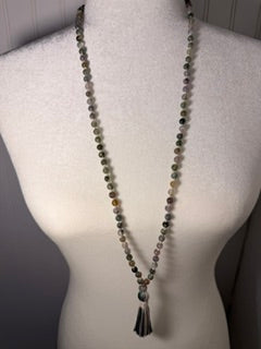 Green Moss Agate Spiritual Tech Mala | Growth, Abundance & Grounding