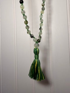 Prehnite Spiritual Tech Mala | Intuition, Healing & Inner Harmony
