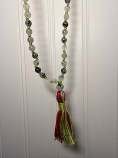 Black Rutilated Quartz Spiritual Tech Mala | Protection, Clarity & Transformation