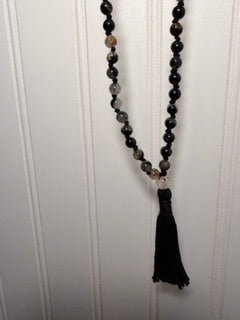 Black Tourmaline Spiritual Tech Mala | Protection, Grounding & Energetic Balance