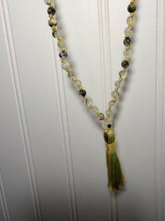 Prehnite Spiritual Tech Mala | Intuition, Healing & Inner Harmony